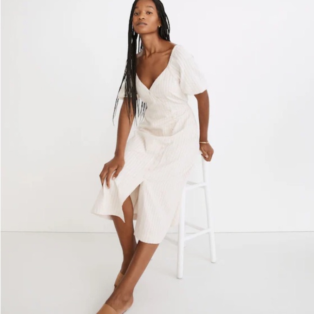 Madewell Button wrap midi dress